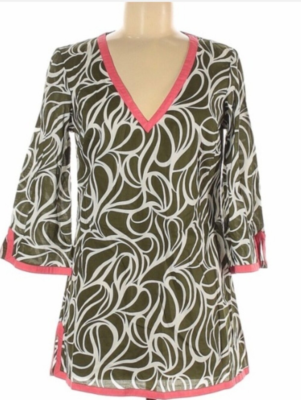 Boden | Lilian Kaftan V-Neck Tunic Top Size 12 Swimsuit Coverup